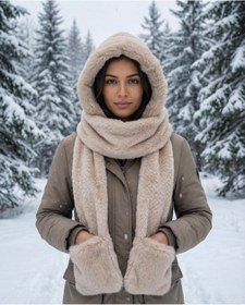 Resim LAGRANZE Teddy Warm Kadın Kış Atkı Bere Seti 