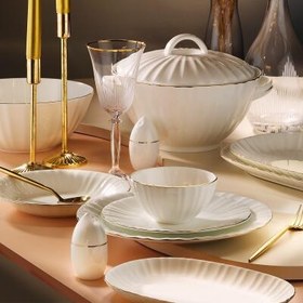 Resim Aryıldız Bone Rose 60 Parça 12 Kişilik Yemek Takımı 