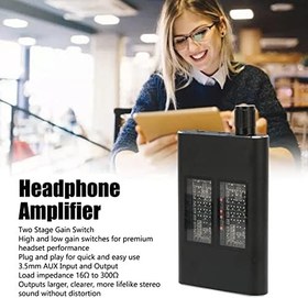 Resim ASHATA Kulaklık amplifikatörü, şarj edilebilir 3,5 mm HiFi stereo kulaklık amplifikatörü, iki kademeli güçlendirme şalteri, taşınabilir kulaklık amplifikatörü, MP3 MP4 telefonları, bilgisayarlar için 