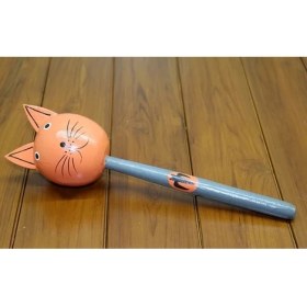 Resim Eldenör Ahşap Kedili Marakas Tekli Polos:28 