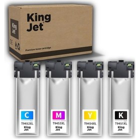 Resim Kingjet Epson Uyumlu T9451xl T9452xl T9453xl T9454xl 4 Renk Takım Çipli Uyumlu, Kartuş 