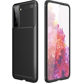 Resim Elfia Samsung Galaxy S21 Kılıf Silikon Karbon Fit Neg 
