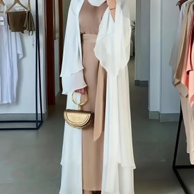 Resim Muslim Uzun Pijama Düz Renk, Esnek Olmayan Akrilik Kumaş, Normal Beden, Uzun Raglan Kollu Kemerli, Tüm Mevsim İslam Elbisesi, Bol Beden, Polyester, Esnek Olmayan, X Kontur, Ayrı Başlık Bölmesi ile, Müslüman Kadınlar için 