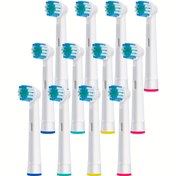 Resim 12'li Yumuşak Tüylü Değiştirilebilir Diş Fırça Kafa, Hassas Temizlik, Oral B Elektrikli Diş Fırçaları ile Uyumlu, Beyaz 