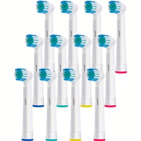 Resim 12'li Yumuşak Tüylü Değiştirilebilir Diş Fırça Kafa, Hassas Temizlik, Oral B Elektrikli Diş Fırçaları ile Uyumlu, Beyaz 