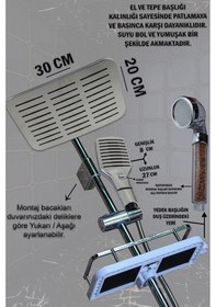 Resim 590-4 Robot Duş Takımı Geniş Sabunluklu El Tepe Duş Başlığı Çeşitleri Krom 