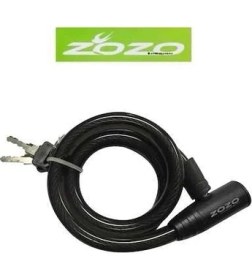 Resim Zozo 12x80 Anahtarlı Halat Kilit Siyah Renkli Standart Ebatlarda Çelik Spiral Halat 