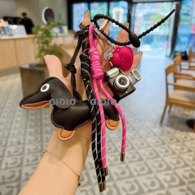 Resim Silver1 Gıoıo Yeni Ipek Eşarp Anahtarlık Kişiselleştirilmiş Inci Papyon Çanta Çekicilik Dokuma Anahtarlık (Yurt Dışından) 