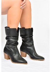 Resim Fox Shoes Siyah Büzgülü Dallas Kadın Bot J404040009 