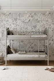 Resim ARGİMO Melis Çift Katlı Metal Ranza Ve Karyola 90x200 