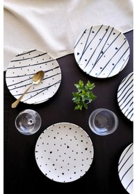 Resim Tabak Evi Porselen Dash Pasta Tabağı 20cm 6 Kişilik 6 Parça Tvl6ptprs1108 Çok Renkli 