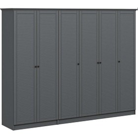 Resim Kale 6 Kapaklı 2ç Taçlı Dolap Antrasit Mebran Panjur Antrasit 190cm Antrasit 