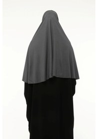 Resim Altobeh Hazır Türban Peçeli Pratik Eşarp Tesettür Nikaplı Hijab - Namaz Örtüsü Sufle 3xl - Füme Füme 