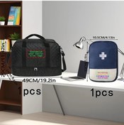 Resim Wangxi Kişiselleştirilebilir Fitness Çantası + Mavi Medikal Set - Bağımsız Ayakkabı Bölmeli Siyah Fitness Çantası + Mavi Tıbbi Set-s 