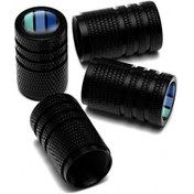 Resim Alüminyum Alaşımlı Araba Lastiği Dekoratif Vana Kapağı Siyah 