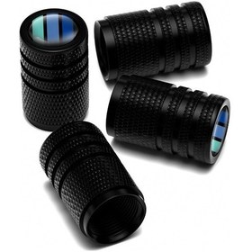 Resim Alüminyum Alaşımlı Araba Lastiği Dekoratif Vana Kapağı Siyah 