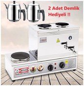 Resim Mizan Çift Demlikli 30 Lt. Çay Kazanı - 2 Adet Demlik Hediye Diğer