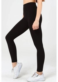 Resim Fit & Fit Tayt Yüksek Bel Geniş Kemer Içi Polarlı Kışlık Fitilli Tayt Fitilli Siyah 