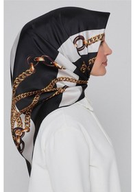 Resim Armine Saf İpek Eşarp Nostalji Sura S -7832d-20 Siyah 