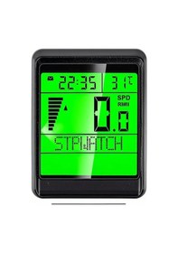 Resim Çok Fonksiyonlu Kablosuz Bisiklet Hız Göstergesi - Su Geçirmez, 5 Dil, 14 Özellik, Arka Aydınlatmalı Çok Renkli Çok Renkli 