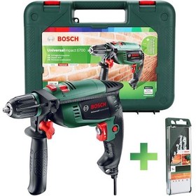Resim Bosch UniversalImpact 6700 Darbeli Matkap + 5 Aksesuar Seti - 0603131007 