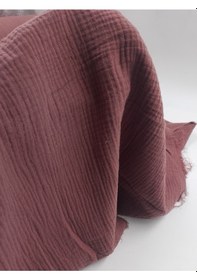 Resim Lüks Müslin Kumaş Koyu Gül Kurusu 