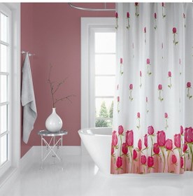 Resim Banyo Duş Perdesi 7017 120x200 Perde Borusu Askı Aparatı 90x130 Hediyeli Çok Renkli 