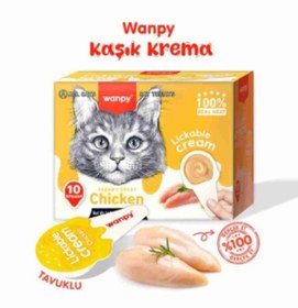 Resim Wanpy Tavuklu Kaşık Krema Kedi Ödül Maması 10x16gr 