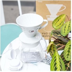 Resim Hario V60 02 Seramik Kahve Demleme Seti “Beyaz” 