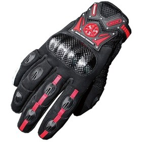 Resim Motosiklet Ve Bisiklet Eldiveni Telefon Dokunmatikli Carbon Fiber Mevsimlik Eldiven Kırmızı 