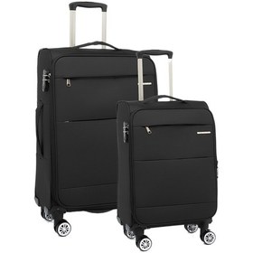 Resim Louisiana Polo 2'li Valiz Seti Orta Ve Kabin Boy Lüx Kumaş Valiz Siyah 2082 Siyah 