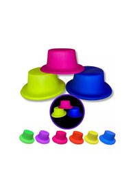Resim Neon Partisi Sarı Renk Plastik Fötr Şapka - Crdt-874097 