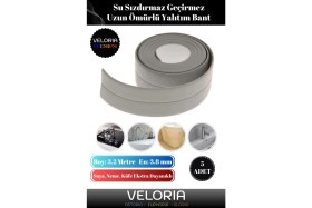 Resim Premium Seri Su Geçirmez Sızdırmaz Dayanıklı Yağ Kenar Küf Önleyici 3.2 M Gri Izolasyon Bant 5 Adet 