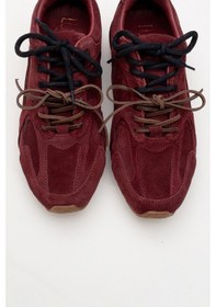 Resim Luvishoes Luvi Shoes Serena Bordo Süet Hakiki Deri Kadın Spor Ayakkabı Bordo 