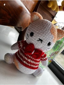 Resim MUTLUDÜNYAM Amigurumi kadife,peluş oyuncak kedi 