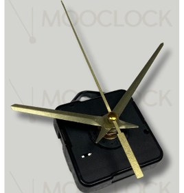 Resim Saat Mekanizması, Akar Sessiz Duvar Saati Mekanizma, 14 Mm Şaft, Akrep-yelkovan-saniye- Askılı Kısa Gold Altın 