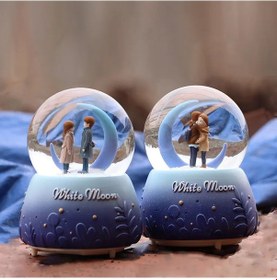 Resim River World Kar Küresi Pilli Ve Işıklı Çift Sevimli 