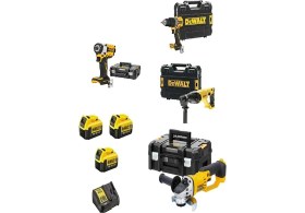 Resim Dewalt DCF922 ( Somun Sıkma ) 400NM+ DCH133 ( Kırıcıdelici )+ DCD805 ( Darbeli Vidalama ) + DCG412 ( Avuç Içi Taşlama ) + 3x 4 Ah Akü + Dolumcihazı 