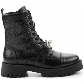 Resim Siyah Hakiki Deri Kadın Bot & Bootie K02274320303 Siyah 