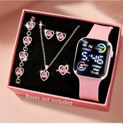 Resim Cloud011 Cute Kalp Şekilli Akıllı Saat Ve Takı Seti Pembe Altın Tonu Hediye Diğer 