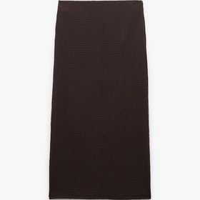 Resim Koton Yüksek Bel Slim Fit Midi Kalem Etek Kahverengi 5sal70021ık Kahve 