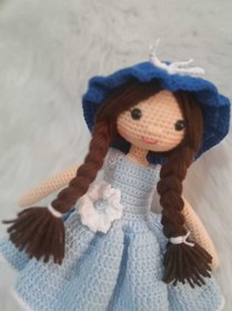 Resim Mavi Dudu Bebek Amigurumi Örgü Oyuncak 