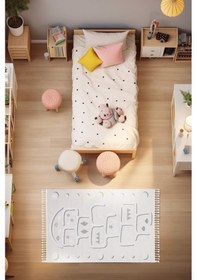 Resim Sparkle Krem Gri Seksekli Çocuk Odası Bebek Odası Halısı 133x190 Gri 