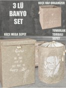 Resim Smyak Banyo Düzenleyici Çamaşır Sepeti-yuvarlak Torba-raf Organizer Set 