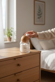 Resim zezedesing Dekoratif Ahşap Top Kapak Pamuk Kavanozu Kutusu 300ml 