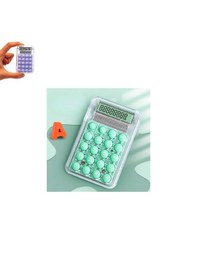 Resim Mini Hesap Makinesi Silikon Tuşlu Lcd Ekran 8 Haneli Şeffaf Mini Hesap Makinesi Ebat 8,5cm X 5,4cm Turkuaz 