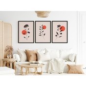 Resim Çerçeveli Modern 3'lü Tablo Seti - Minimal Turuncu 2 - Mdrn22 