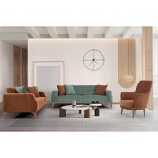 Resim meser mobilya Lizbon 3lü Bohem Açılır Naturel kanepe Koltuk Takımı 3+3+1 
