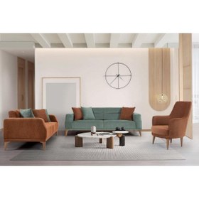Resim meser mobilya Lizbon 3lü Bohem Açılır Naturel kanepe Koltuk Takımı 3+3+1 