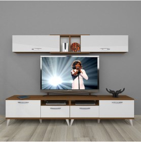 Resim Decoraktiv Eko 5220 Slm Retro Tv Ünitesi Tv Sehpası - Ceviz - Beyaz 